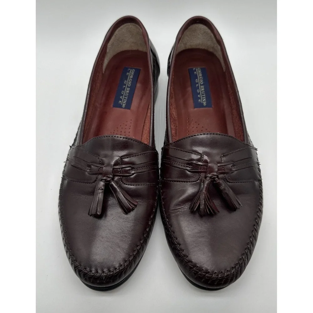 Giorgio Brutini Le Glove Men's Brown Leather Tassel Dress Loafers In Size 11EEE